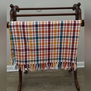 Plaid Cotton Throw in Fall Colors